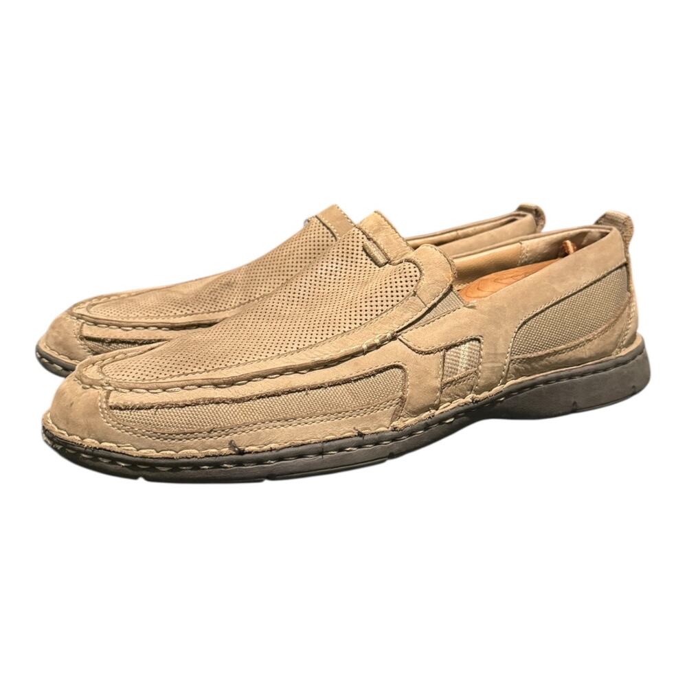 Clarks Men’s Allston Free Tan Nubuck Slip On Size 12 M Extra Light Loafers Shoes